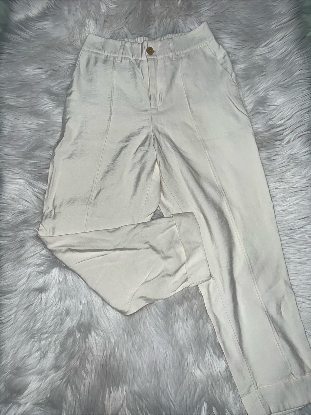 a new day Cream Elastic-Waist Casual Trousers